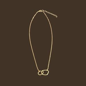 Gold Linked Circle Necklace